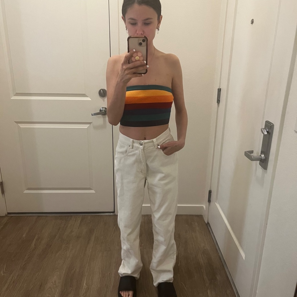 Rainbow knit tube top